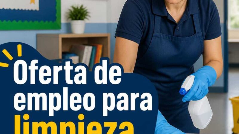 Convocatoria de empleo para limpieza de escuelas